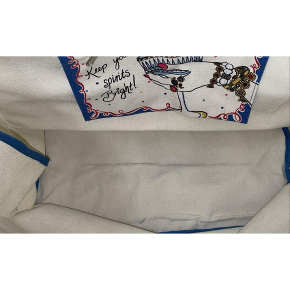 Brighton Blue White Multi-color Gem LOVE Canvas Tote Bag - Picture 7 of 10